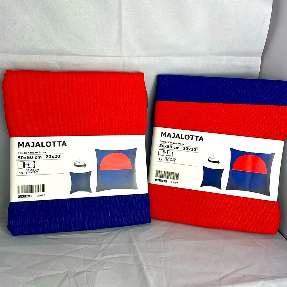 IKEA Majalotta Reversible Cushion Cover 20"x20" Blue/Orange